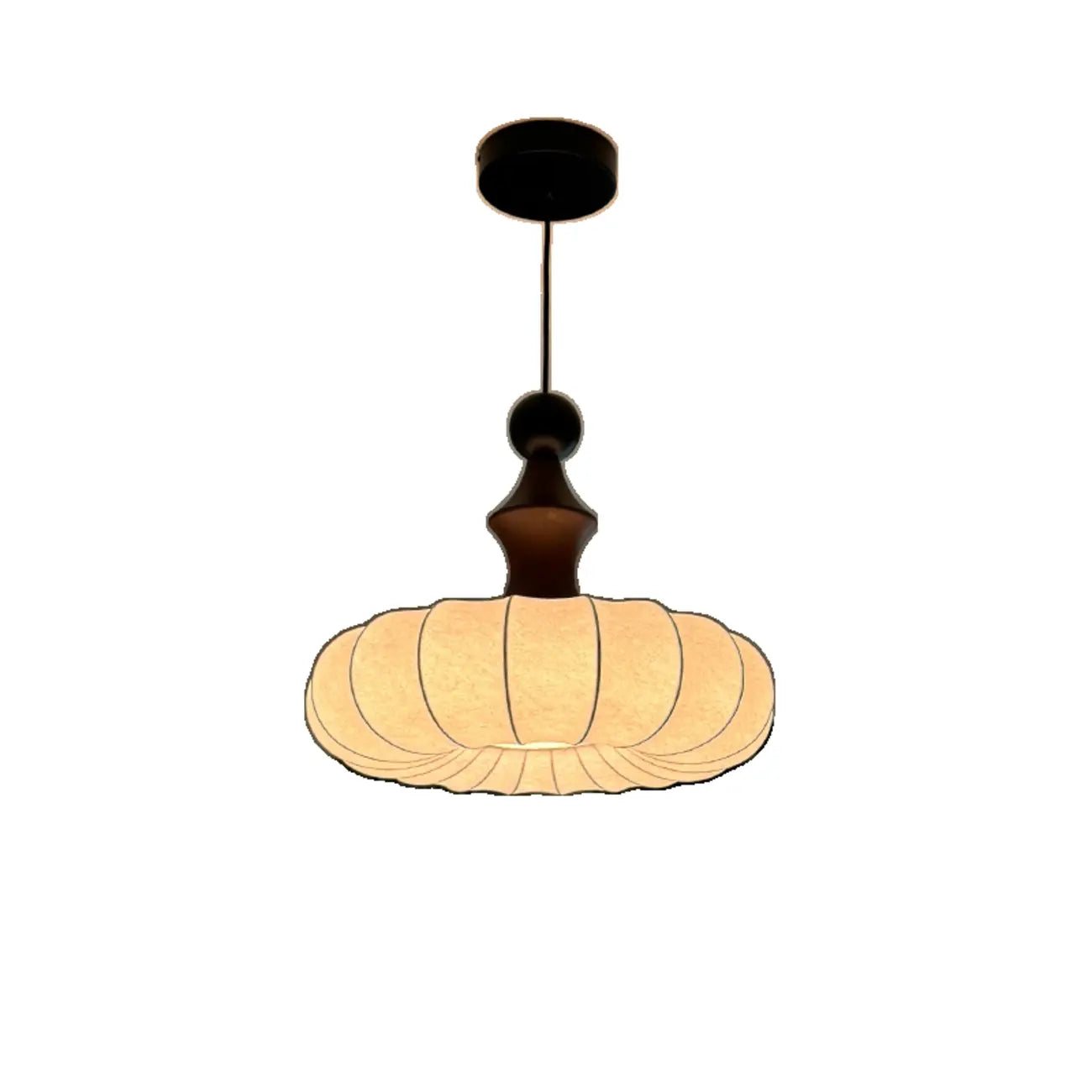 Modern Round Adjustable White Fabric Pendant Chandelier