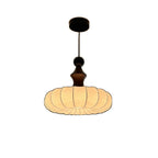Modern Round Adjustable White Fabric Pendant Chandelier