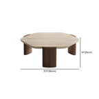 Modern Beige Travertine Top Coffee Table in Hexagon/Round