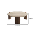 Modern Beige Travertine Top Coffee Table in Hexagon/Round