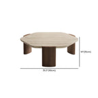 Modern Beige Travertine Top Coffee Table in Hexagon/Round