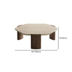 Modern Beige Travertine Top Coffee Table in Hexagon/Round