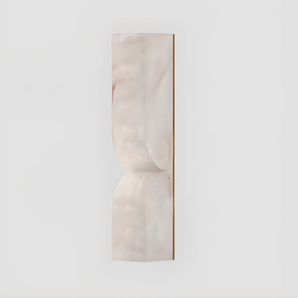 Art Deco 2-Light Curved Solid Alabaster Wall Sconce