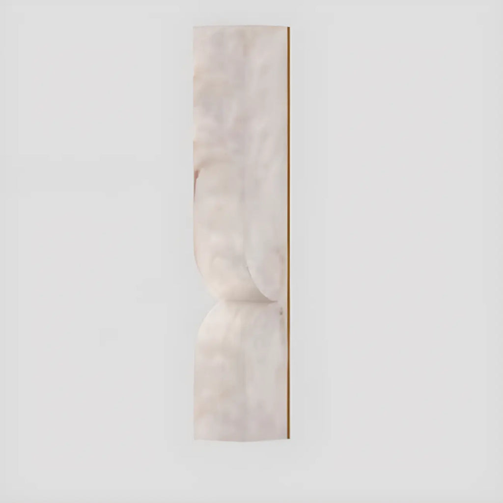 Art Deco 2-Light Curved Solid Alabaster Wall Sconce