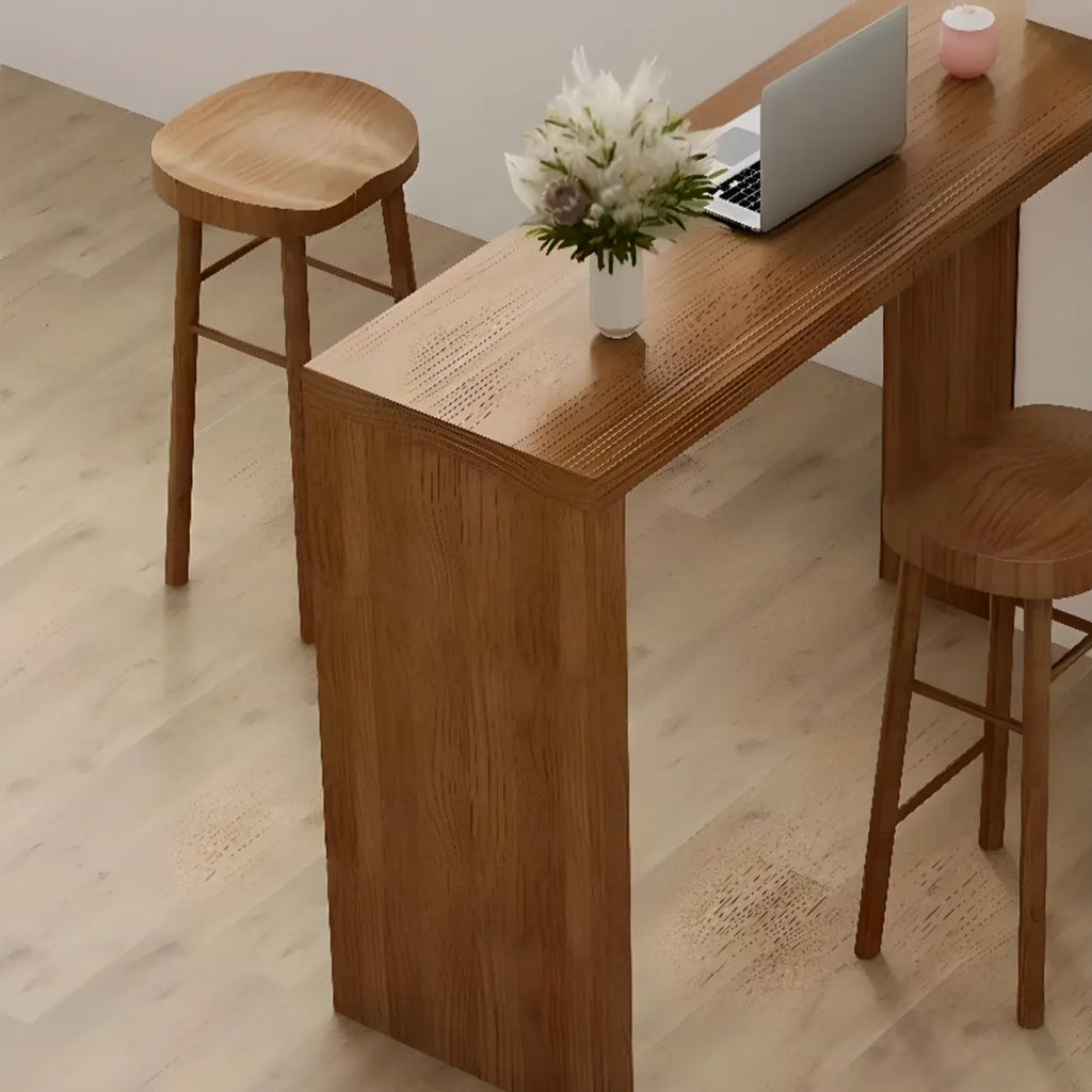 Simplistic Natural Wood 3 Cube Storage Home Bar Table