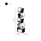 Art Deco Geometric Tall Black Metal Etagere Open Bookcase