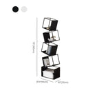 Art Deco Geometric Tall Black Metal Etagere Open Bookcase