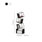 Art Deco Geometric Tall Black Metal Etagere Open Bookcase