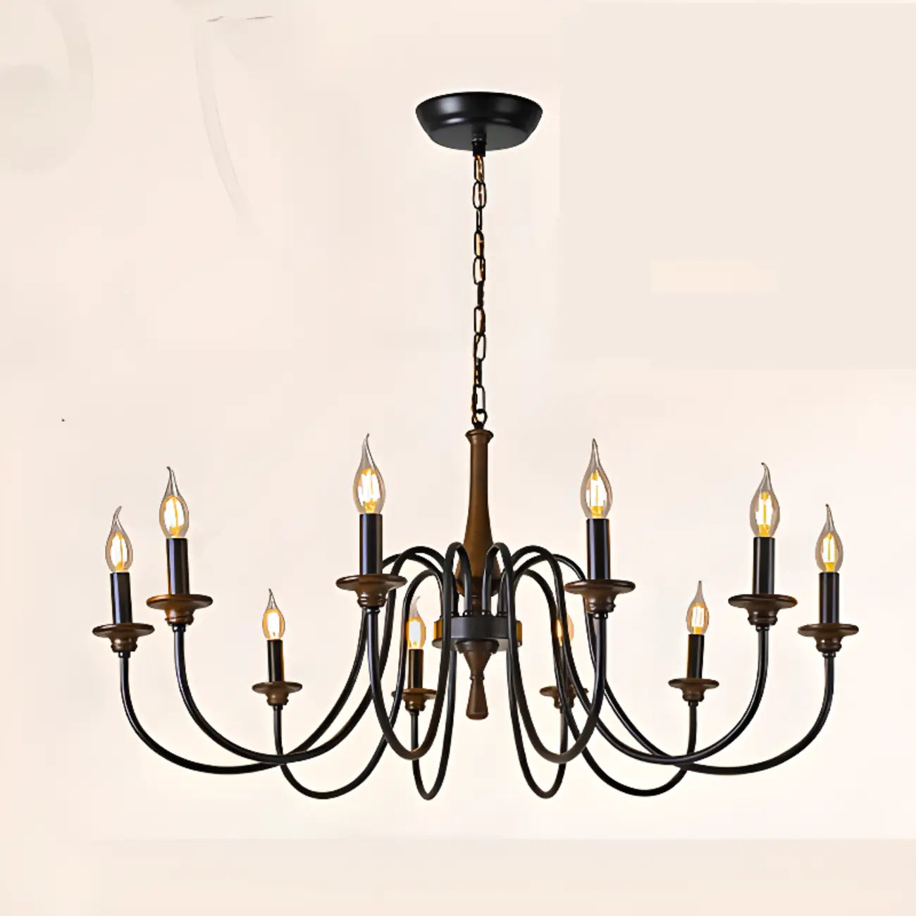 Vintage Metal Classic Candelabra Chandelier Adjustable Height