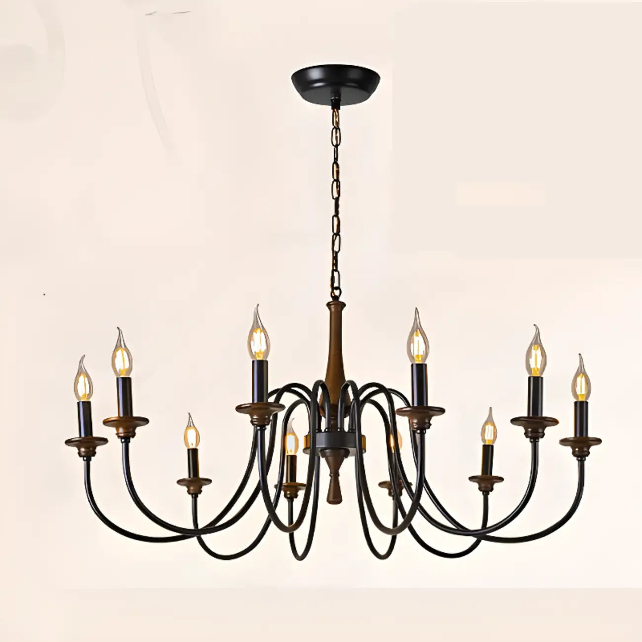 Vintage Metal Classic Candelabra Chandelier Adjustable Height