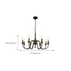 Vintage Metal Classic Candelabra Chandelier Adjustable Height