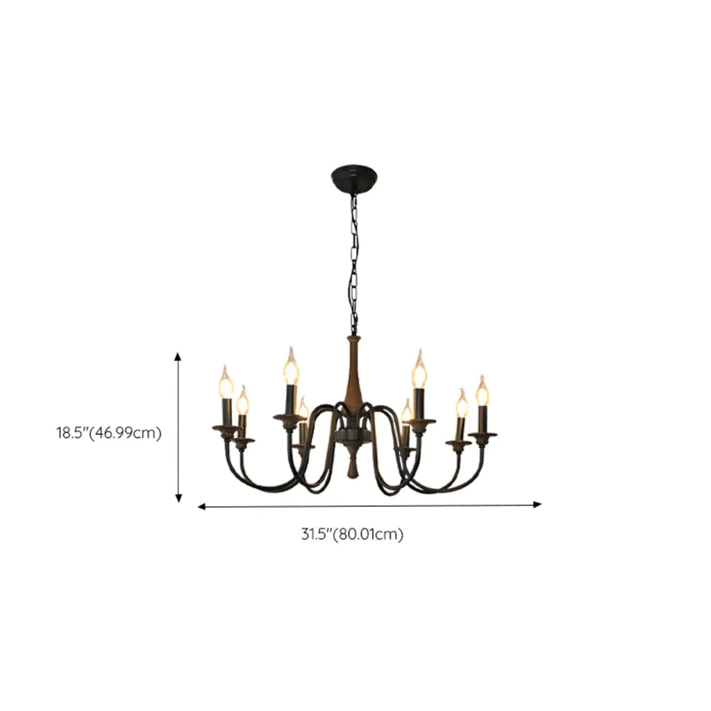 Vintage Metal Classic Candelabra Chandelier Adjustable Height