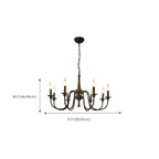 Vintage Metal Classic Candelabra Chandelier Adjustable Height