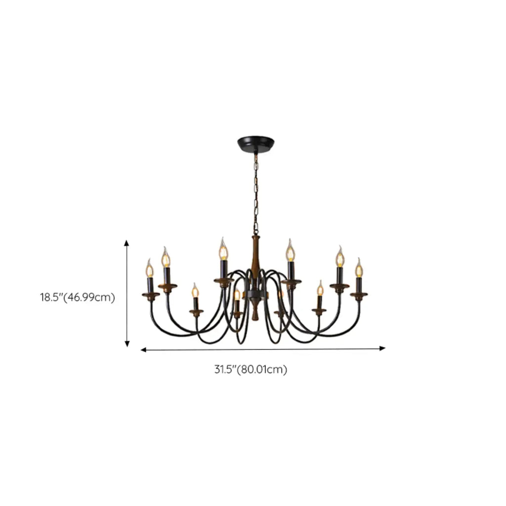 Vintage Metal Classic Candelabra Chandelier Adjustable Height