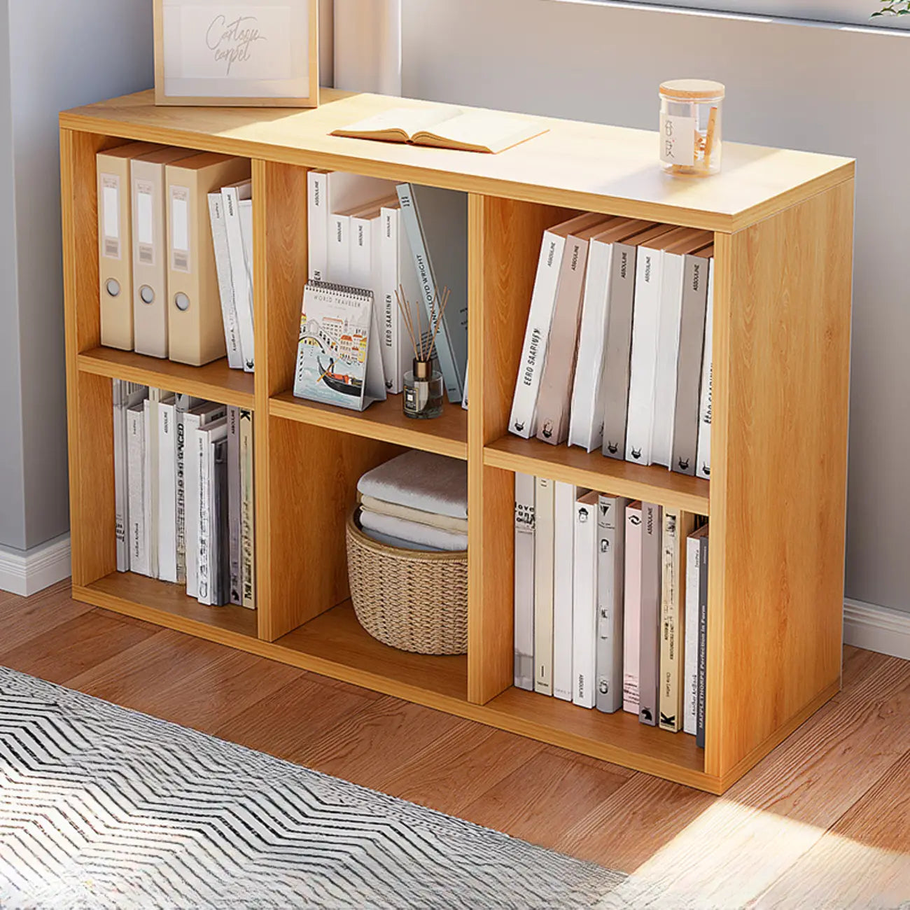 Casual White Wood Cube Horizontal Bookcase