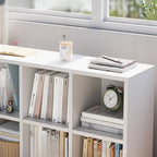 Casual White Wood Cube Horizontal Bookcase
