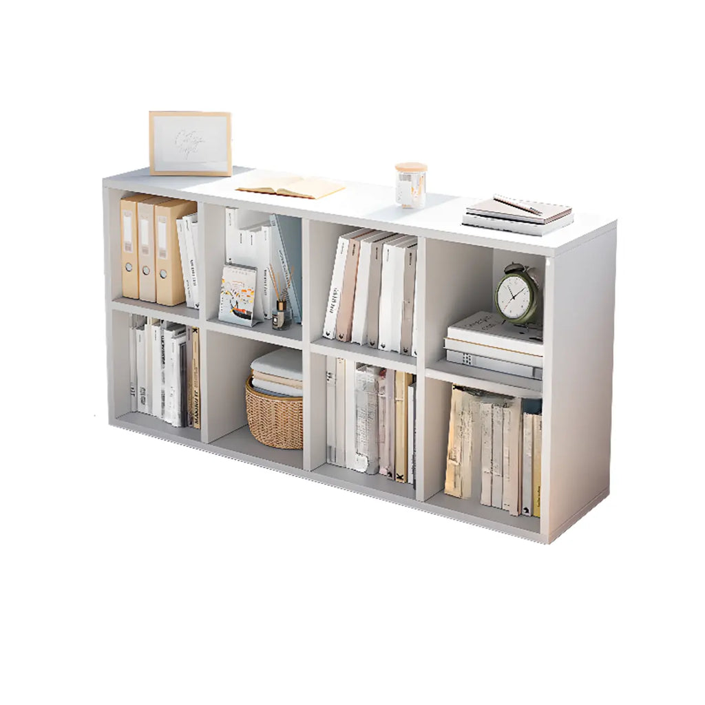 Casual White Wood Cube Horizontal Bookcase