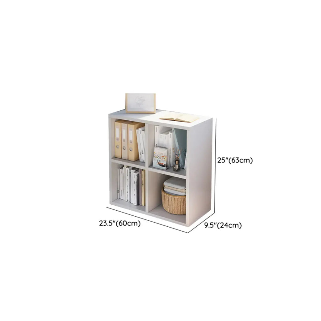 Casual White Wood Cube Horizontal Bookcase