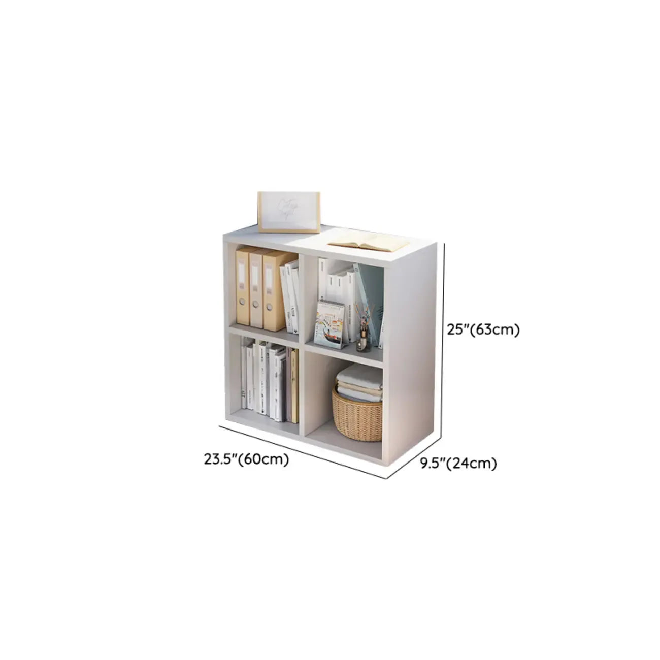 Casual White Wood Cube Horizontal Bookcase
