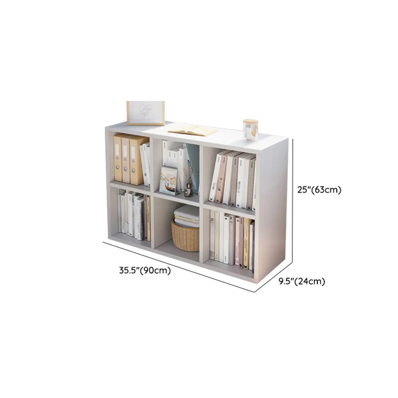 Casual White Wood Cube Horizontal Bookcase
