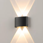 Outdoor Modern Geometric LED Wall Sconce with Dual Light