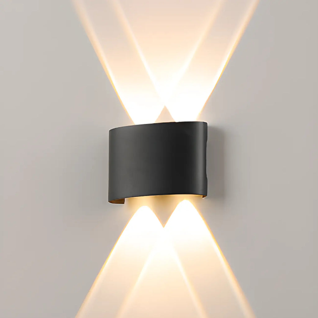 Outdoor Modern Geometric LED Wall Sconce with Dual Light