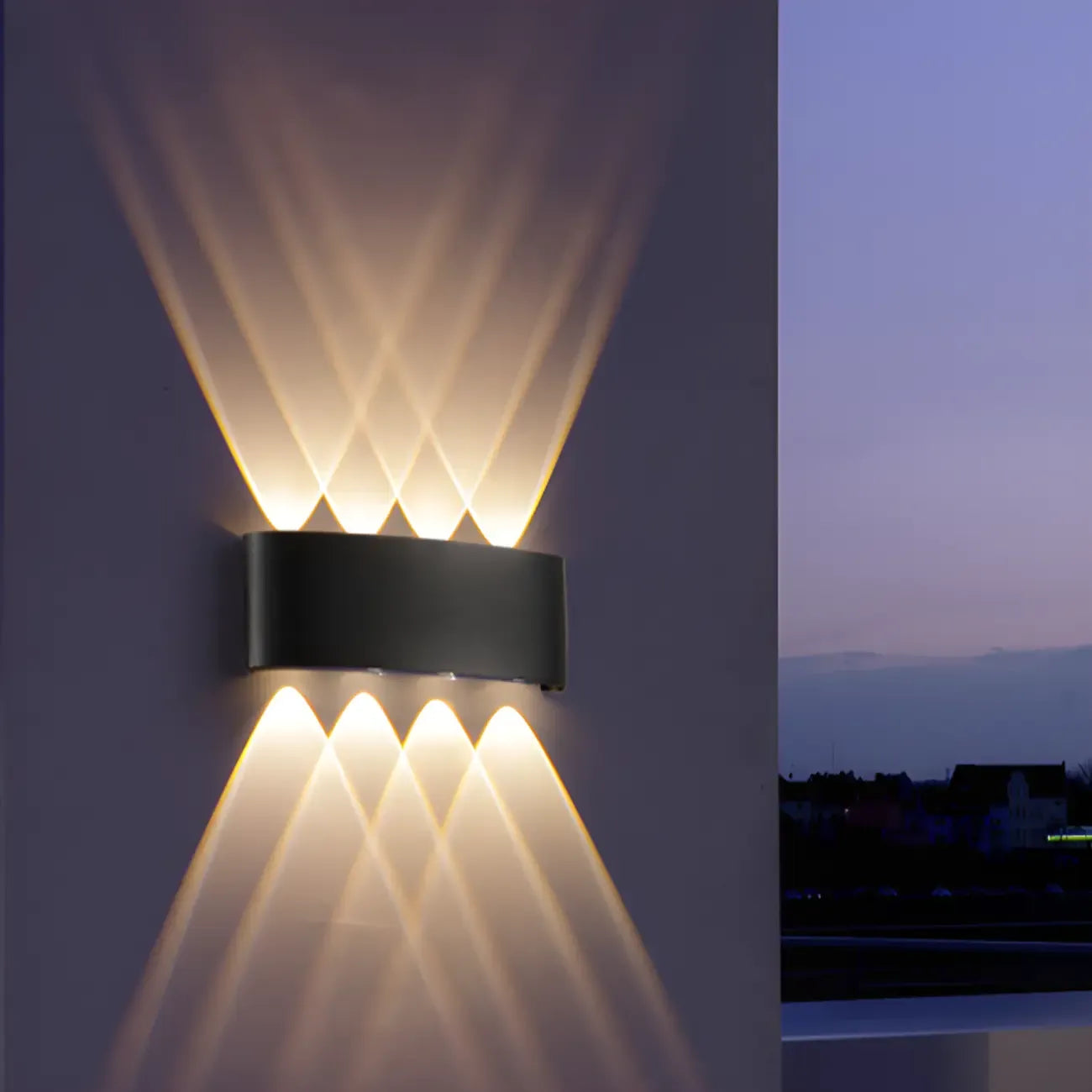 Outdoor Modern Geometric LED Wall Sconce with Dual Light