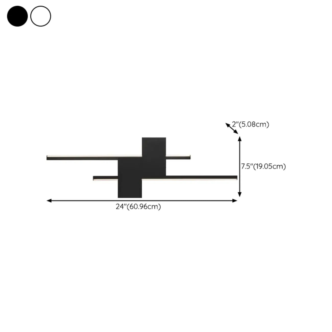 5-Light Modern Black Linear LED Wall Sconce for Bedroom