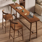 Minimalistic Cocoa Wooden Trestle Bar Tables for Home