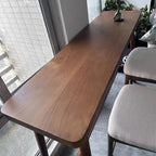 Minimalistic Cocoa Wooden Trestle Bar Tables for Home