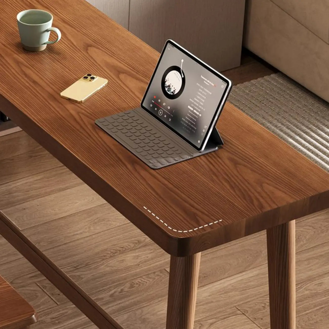 Minimalistic Cocoa Wooden Trestle Bar Tables for Home