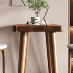 Minimalistic Cocoa Wooden Trestle Bar Tables for Home