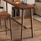 Minimalistic Cocoa Wooden Trestle Bar Tables for Home