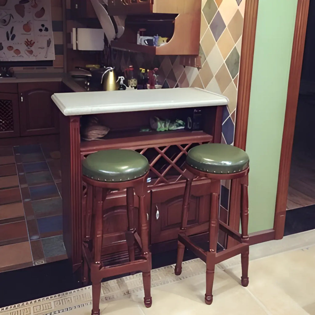 Bar Height Swivel Scandinavian Leather Bar Stools