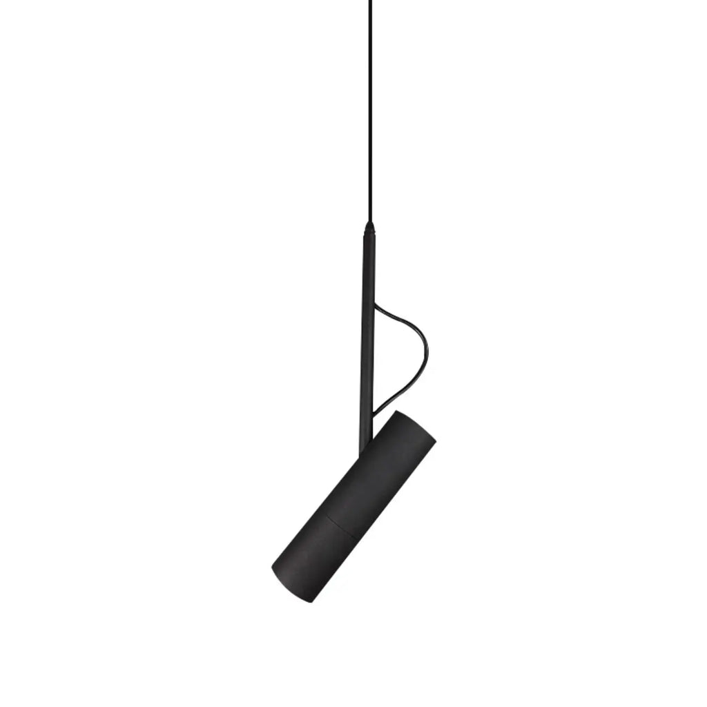 Adjustable Cylindrical Metal Black Hanging Pendant Light