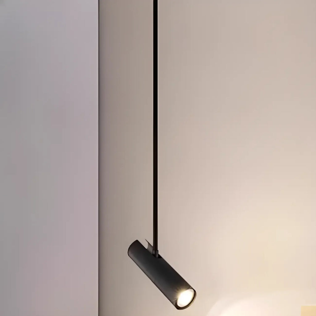 Adjustable Cylindrical Metal Black Hanging Pendant Light
