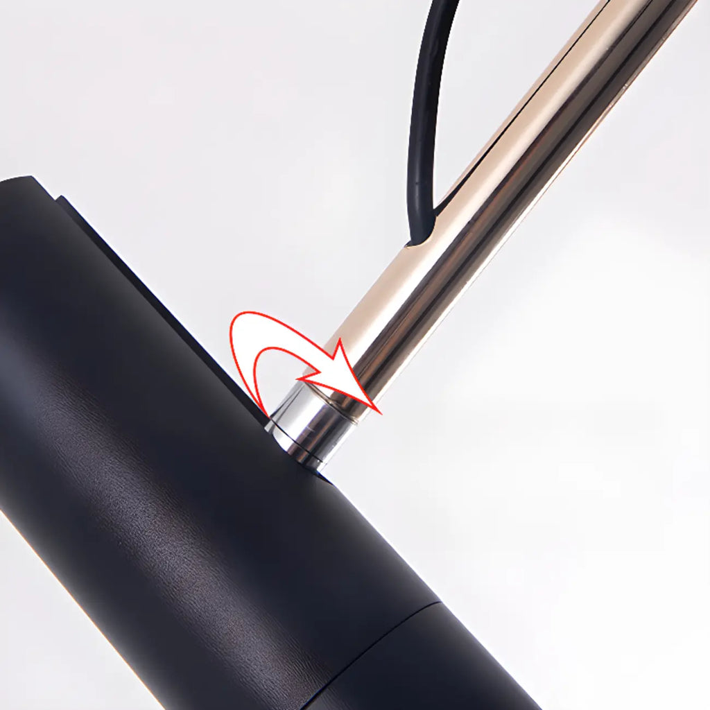 Adjustable Cylindrical Metal Black Hanging Pendant Light