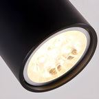 Adjustable Cylindrical Metal Black Hanging Pendant Light