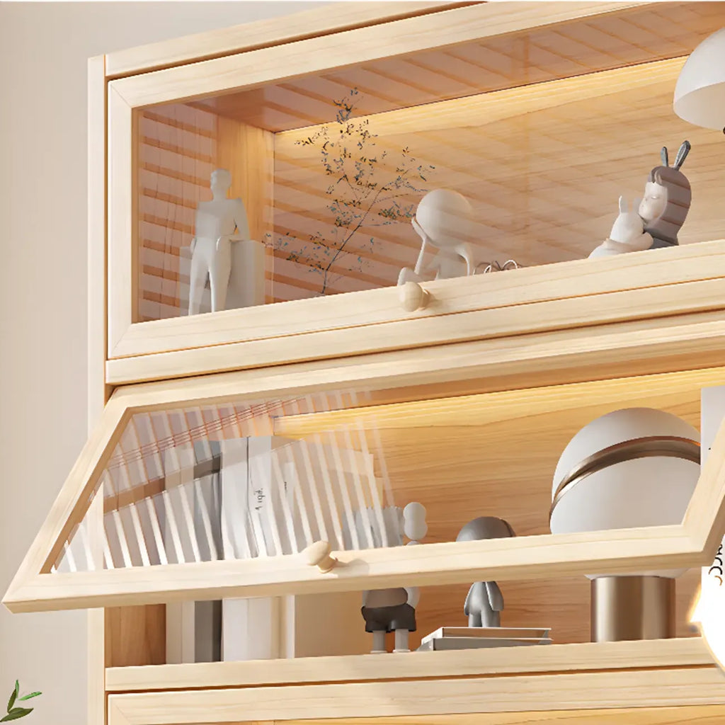 Classic Natural Finish Solid Wood 5-Shelf Display Bookcase