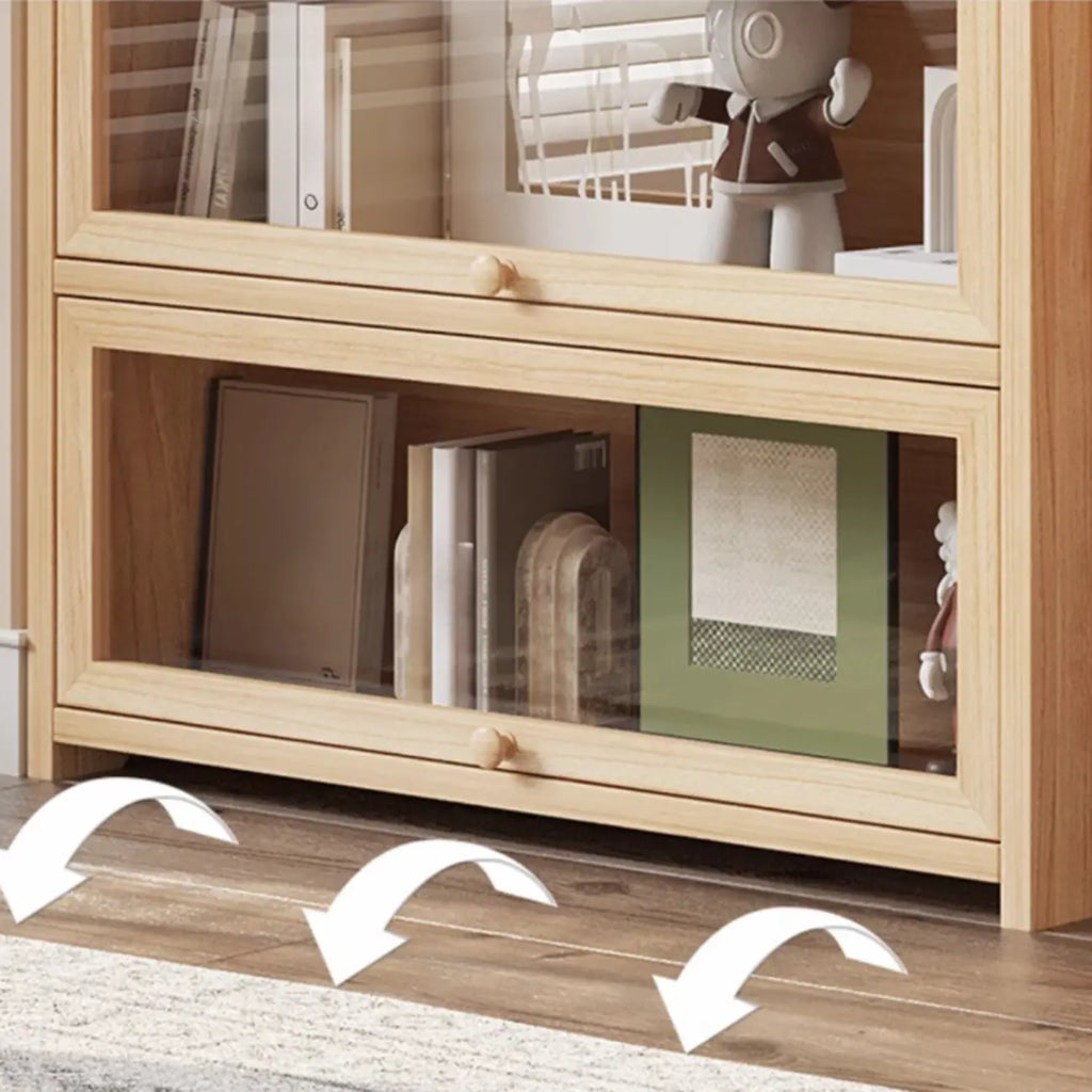 Classic Natural Finish Solid Wood 5-Shelf Display Bookcase