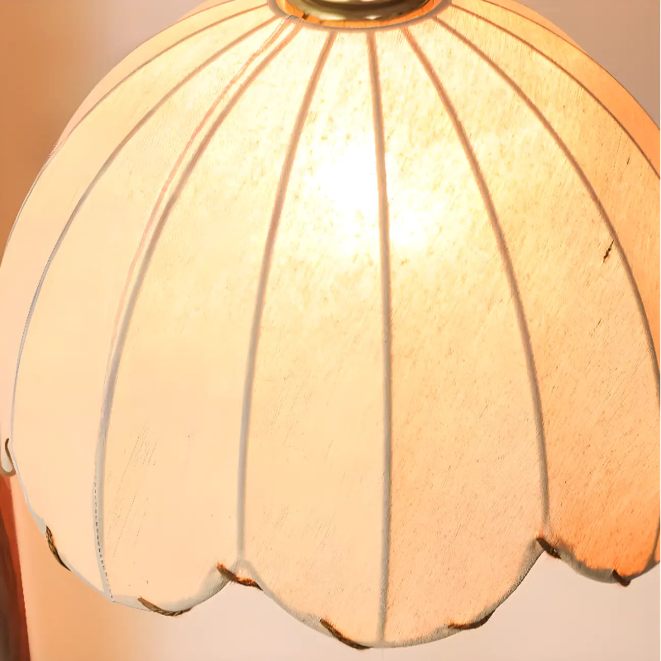 Rustic Flower Fabric Shade Tripod Arc Floor Lamp with Table