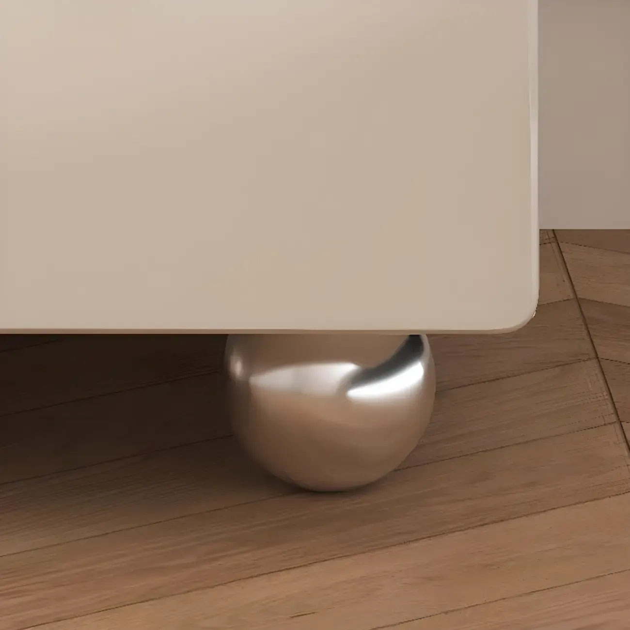 Contemporary Glossy Cream Wooden 2-Drawer Nightstand