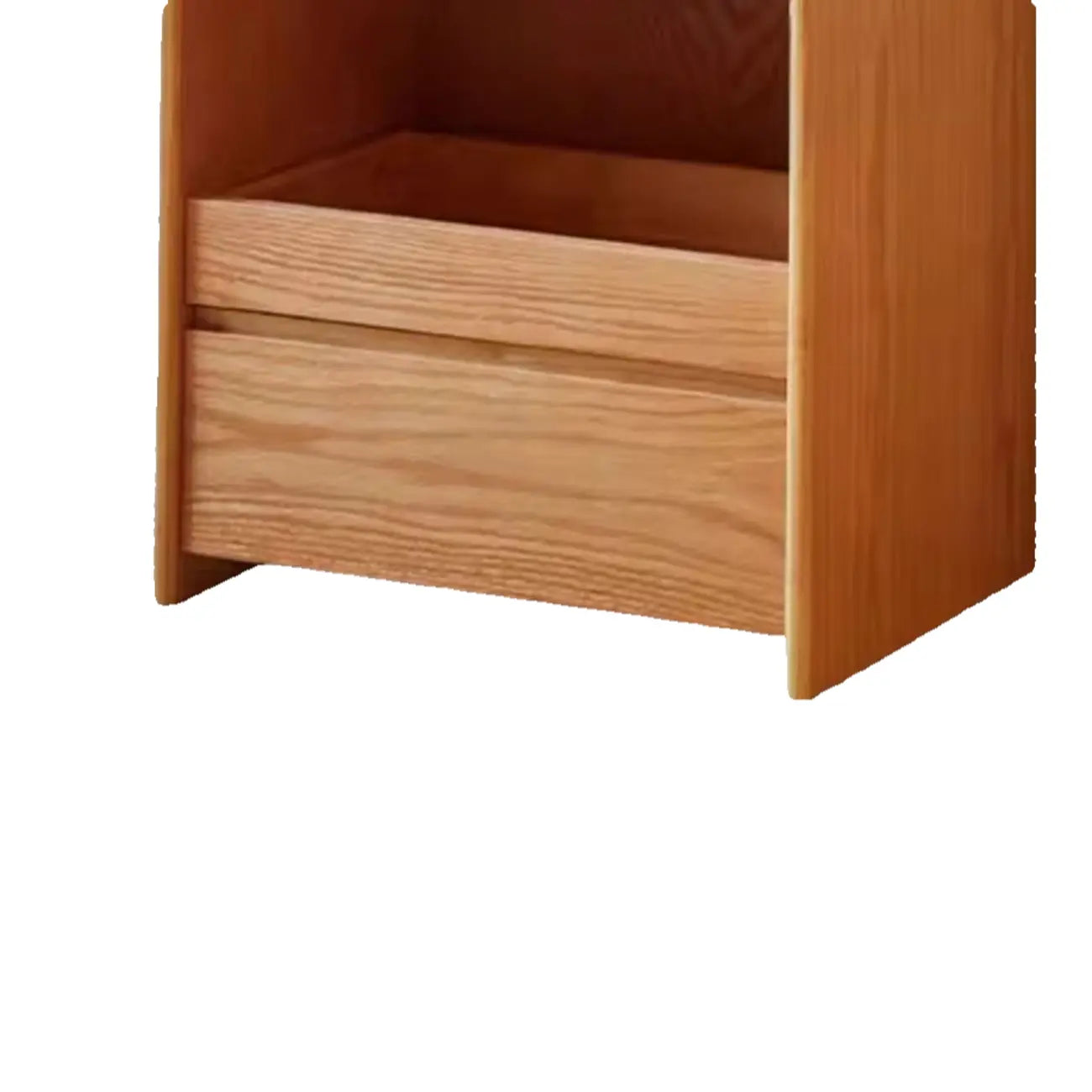 Durable Cherry Wood Storage Nightstand with Bulti-in Lighting