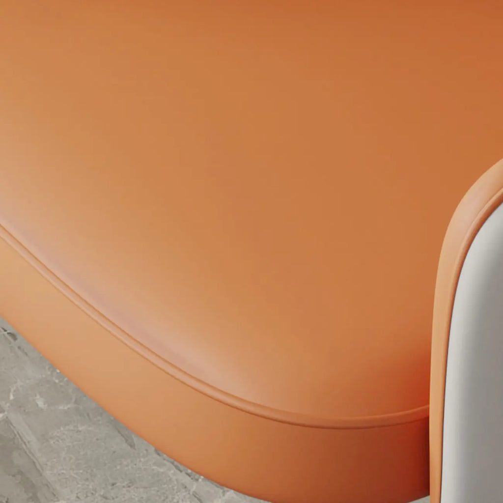 Open Curved Back Leather Armrest Dining Chairs