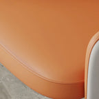Open Curved Back Leather Armrest Dining Chairs