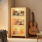 Contemporary Vertical Nut-Brown Wooden 5-Shelf Bookcase