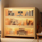 Contemporary Vertical Nut-Brown Wooden 5-Shelf Bookcase
