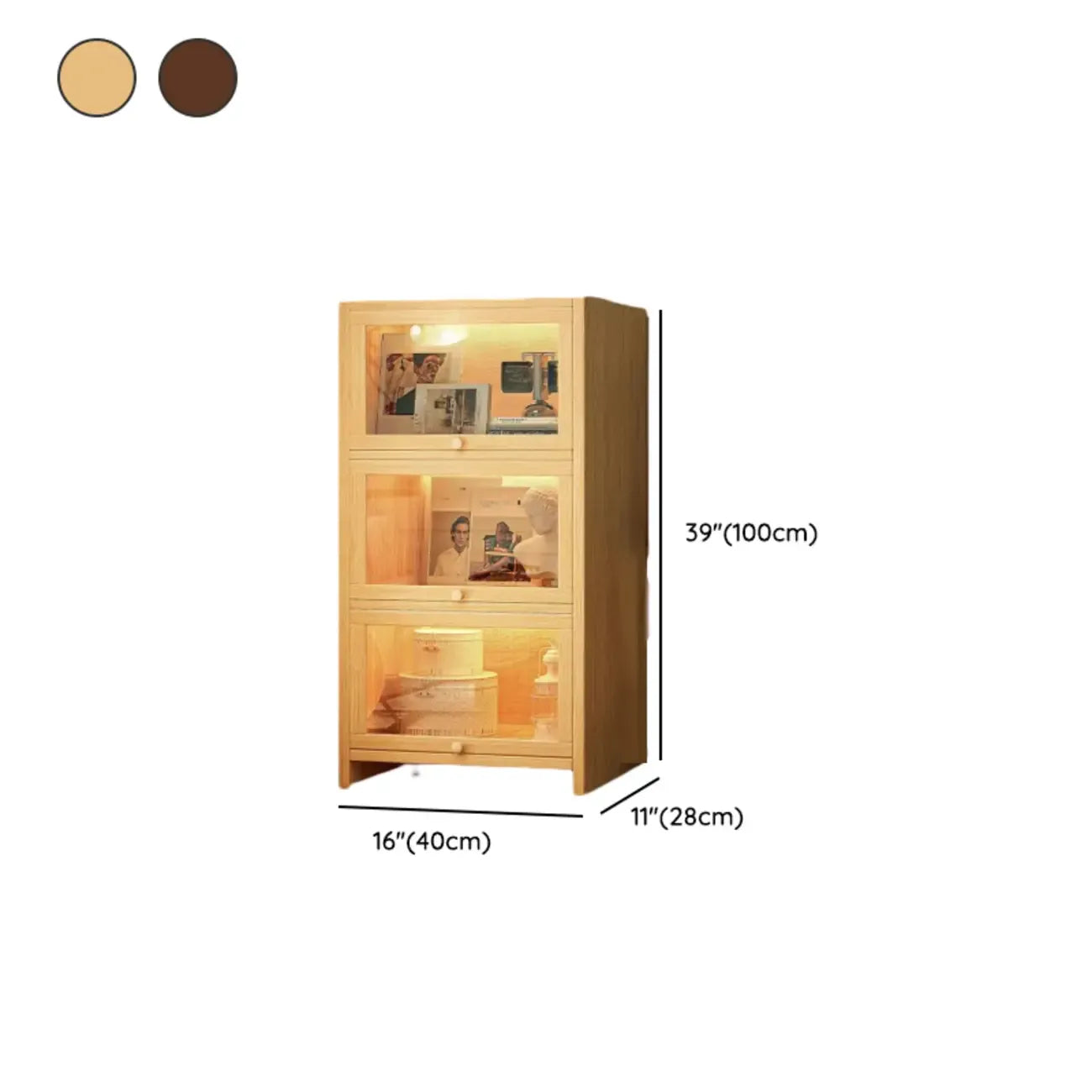 Contemporary Vertical Nut-Brown Wooden 5-Shelf Bookcase