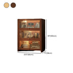 Contemporary Vertical Nut-Brown Wooden 5-Shelf Bookcase