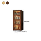 Contemporary Vertical Nut-Brown Wooden 5-Shelf Bookcase